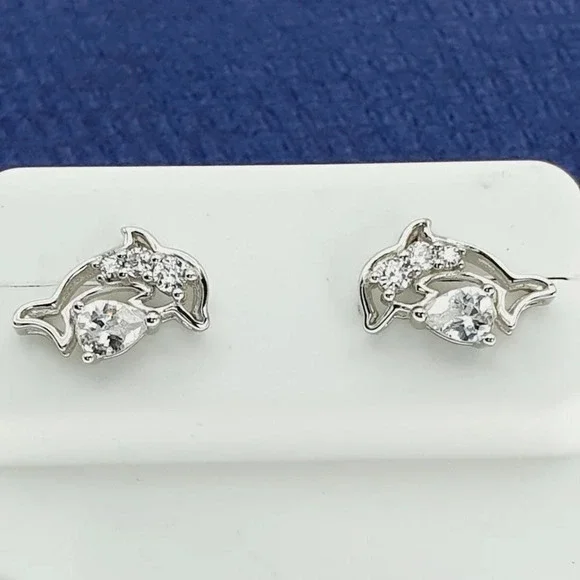 925 Sterling Silver CZ Stud Earrings for Women/Girl, US925P1257